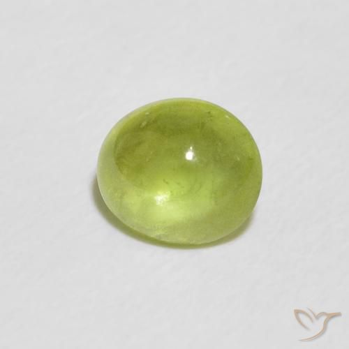 1.02 ct Green Sphene Stone, Natural Sphene in Oval Cabochon Shape for Sale