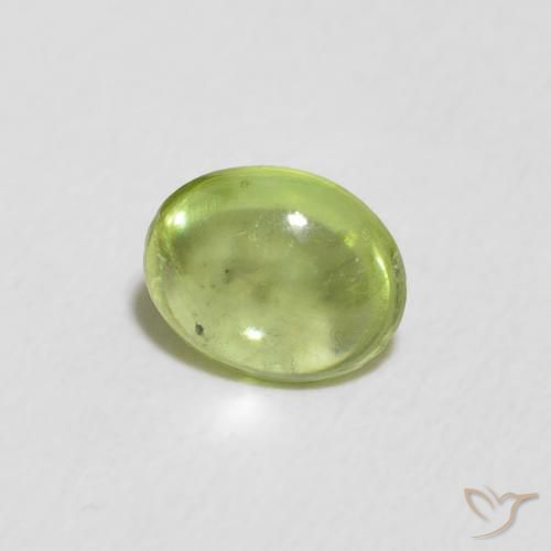 0.66 ct Green Sphene Stone, Natural Sphene in Oval Cabochon Shape for Sale