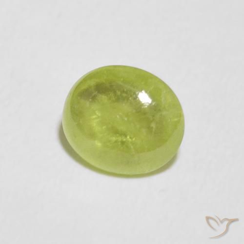 1.15 ct Green Sphene Stone, Natural Sphene in Oval Cabochon Shape for Sale