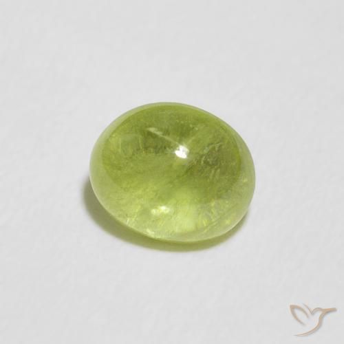 1.32 ct Green Sphene Stone, Natural Sphene in Oval Cabochon Shape for Sale