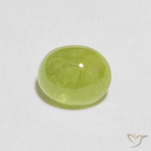 1.18ct Natural Medium Green Sphene, Oval, Transparent
