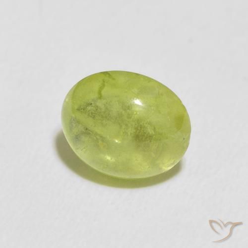 2.45 ct Green Sphene Stone, Natural Sphene in Oval Cabochon Shape for Sale