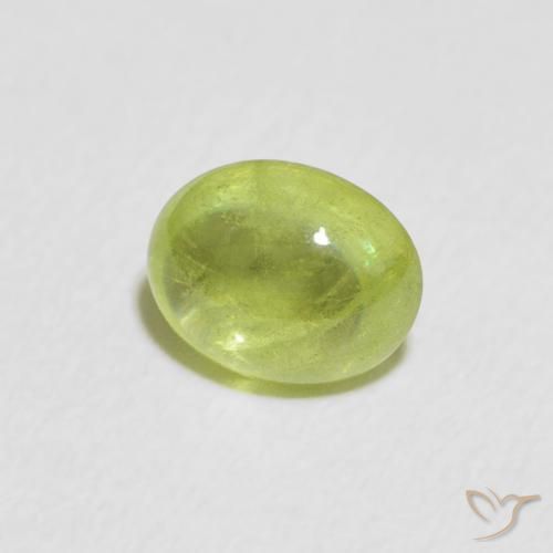 1.00 ct Green Sphene Stone, Natural Sphene in Oval Cabochon Shape for Sale