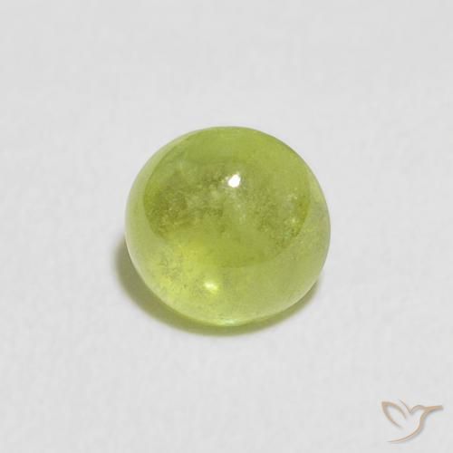 0.48 ct Green Sphene Gemstone, Sphene Gem in Oval Cabochon Shape for Sale.