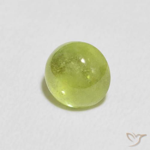 0.48 ct Green Sphene Stone, Natural Sphene in Oval Cabochon Shape for Sale