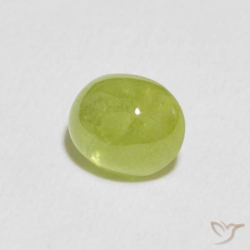 0.84 ct Green Sphene Stone, Natural Sphene in Oval Cabochon Shape for Sale