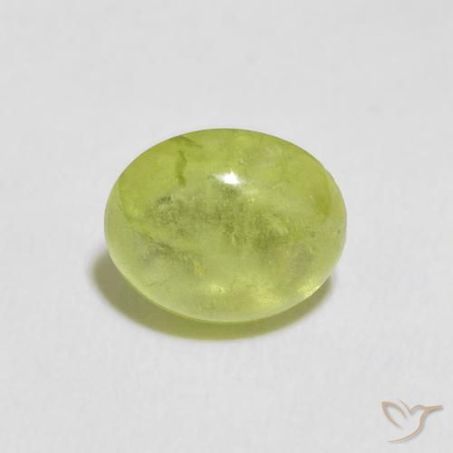 1.09ct Natural Yellowish Green Sphene, Oval, Transparent