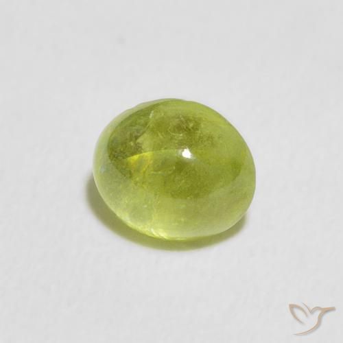 1.23 ct Green Sphene Stone, Natural Sphene in Oval Cabochon Shape for Sale
