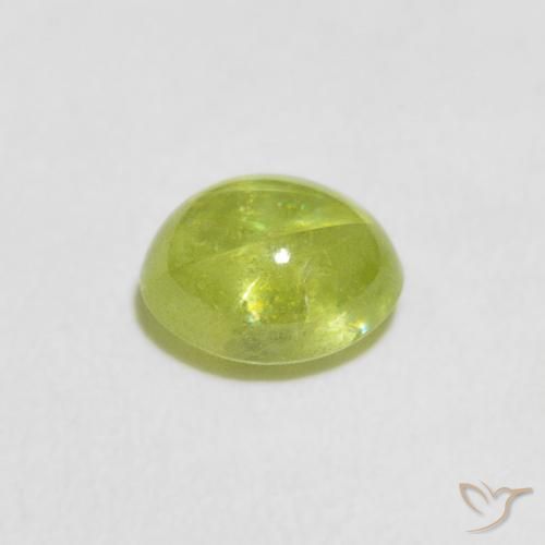 Sphene Gemstone in 6.9 x 5.8 mm Size for Sale, Sphene Stone in Medium Green Color