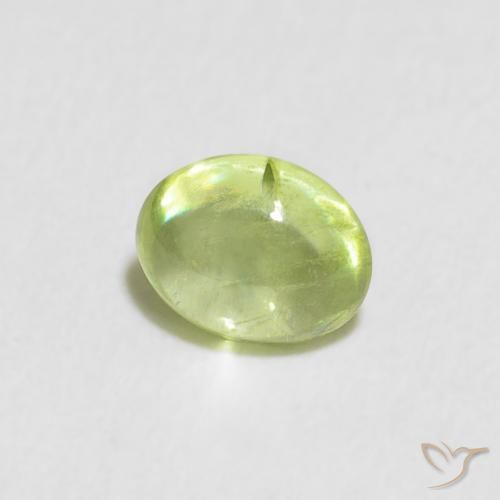0.88 ct Green Sphene Stone, Natural Sphene in Oval Cabochon Shape for Sale