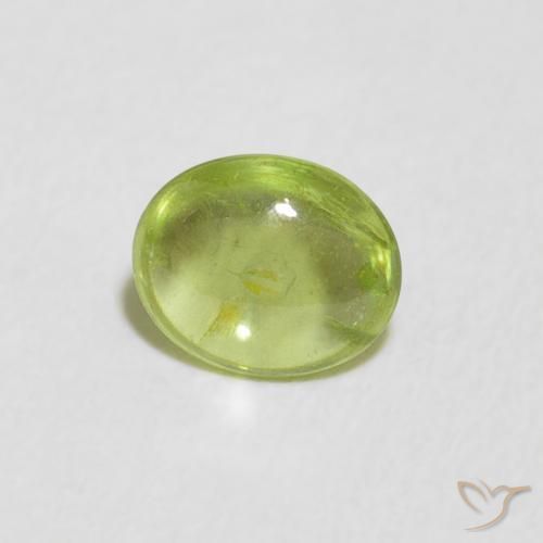 0.68 ct Green Sphene Stone, Natural Sphene in Oval Cabochon Shape for Sale