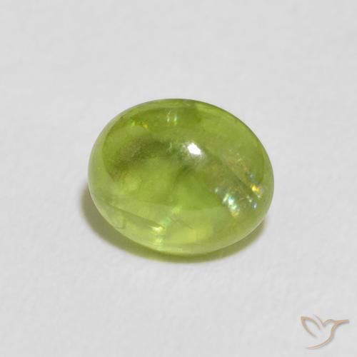 1.52 ct Green Sphene Stone, Natural Sphene in Oval Cabochon Shape for Sale