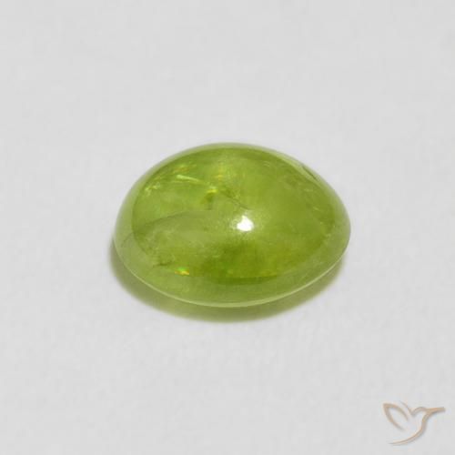 Sphene Gemstone in 7.1 x 6 mm Size for Sale, Sphene Stone in Yellowish Green Color