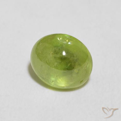1.55 ct Green Sphene Stone, Natural Sphene in Oval Cabochon Shape for Sale