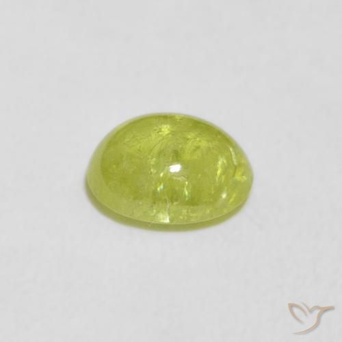 Sphene Gemstone in 7 x 5.8 mm Size for Sale, Sphene Stone in Lively Green Color