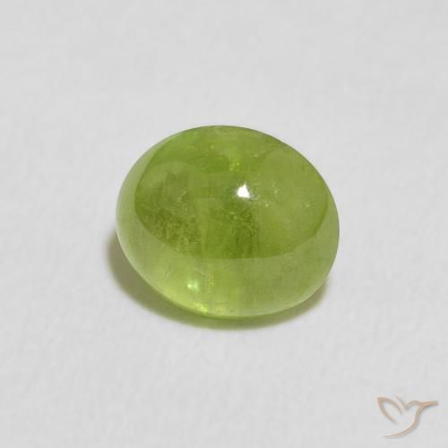 1.32 ct Green Sphene Stone, Natural Sphene in Oval Cabochon Shape for Sale