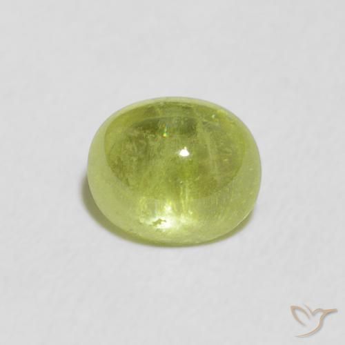 1.39ct Natural Yellowish Green Sphene, Oval, Transparent