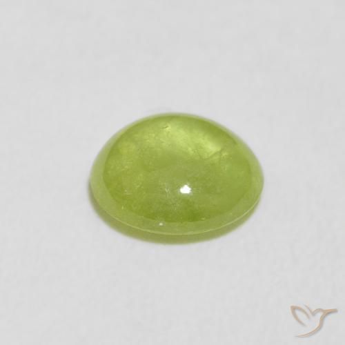 Sphene Gemstone in 6.9 x 6.4 mm Size for Sale, Sphene Stone in Bright Green Color