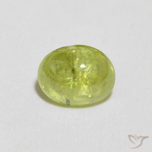 1.06ct Natural Light Earthy Green Sphene, Oval, Transparent