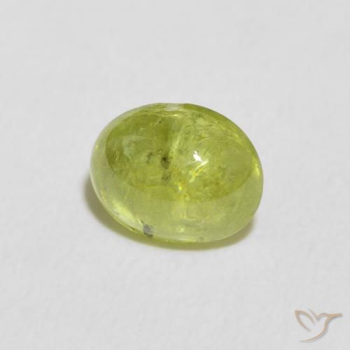 1.06 ct Green Sphene Stone, Natural Sphene in Oval Cabochon Shape for Sale