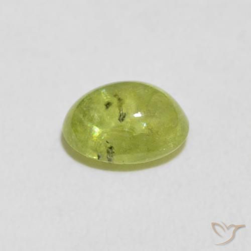 Sphene Gemstone in 6.6 x 5.2 mm Size for Sale, Sphene Stone in Light Earthy Green Color