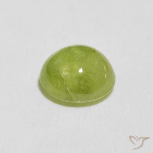 Sphene Gemstone in 7.1 x 6.4 mm Size for Sale, Sphene Stone in Yellowish Green Color