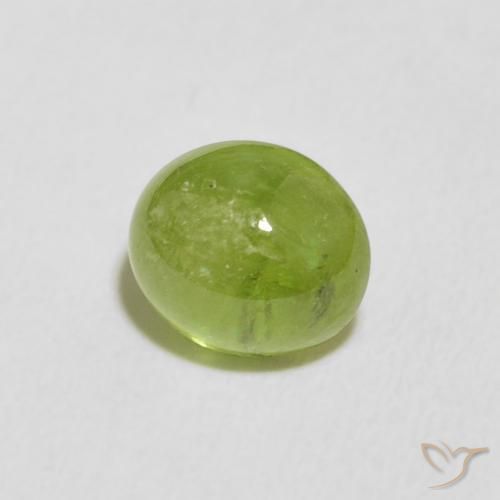 1.75 ct Green Sphene Stone, Natural Sphene in Oval Cabochon Shape for Sale