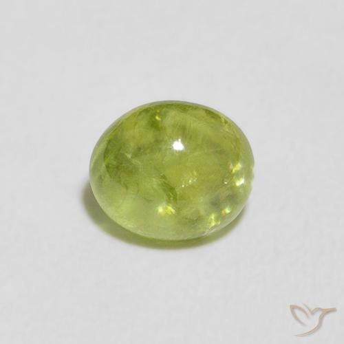 1.07ct Natural Bright Green Sphene, Oval, Transparent