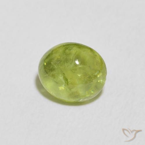 1.07 ct Green Sphene Stone, Natural Sphene in Oval Cabochon Shape for Sale