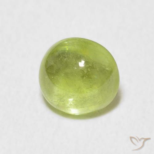 1.67 ct Green Sphene Stone, Natural Sphene in Oval Cabochon Shape for Sale