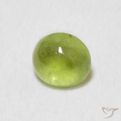0.69 ct Green Sphene Stone, Natural Sphene in Oval Cabochon Shape for Sale
