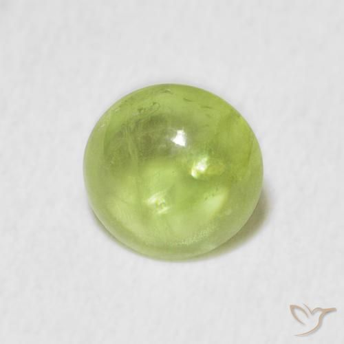 1.37 ct Green Sphene Stone, Natural Sphene in Oval Cabochon Shape for Sale