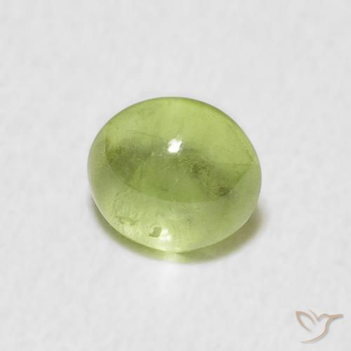 0.69 ct Green Sphene Stone, Natural Sphene in Oval Cabochon Shape for Sale