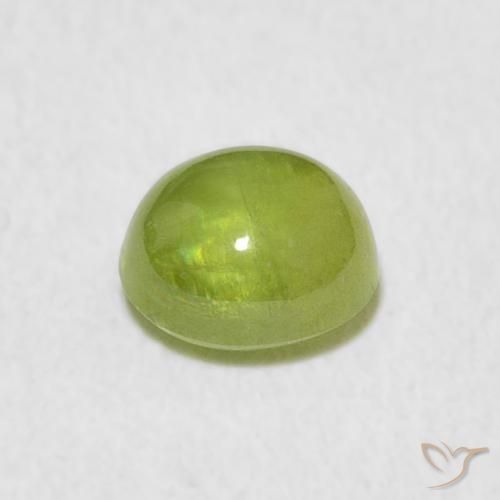 Sphene Gemstone in 6.7 x 6.2 mm Size for Sale, Sphene Stone in Lively Green Color