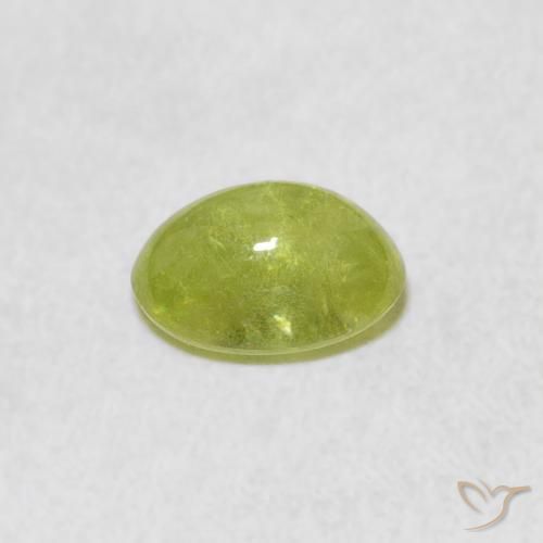 Sphene Gemstone in 7.6 x 5.5 mm Size for Sale, Sphene Stone in Lime Green Color