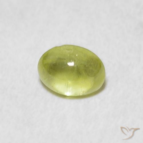 0.77 ct Green Sphene Stone, Natural Sphene in Oval Cabochon Shape for Sale