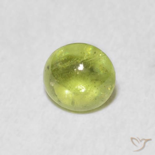 1.38 ct Green Sphene Stone, Natural Sphene in Oval Cabochon Shape for Sale