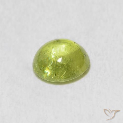 Sphene Gemstone in 6.8 x 6.3 mm Size for Sale, Sphene Stone in Lime Green Color
