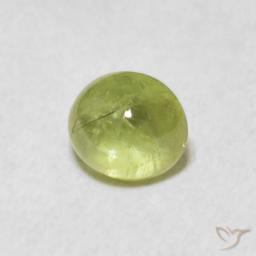 1.42 ct Green Sphene Stone, Natural Sphene in Oval Cabochon Shape for Sale