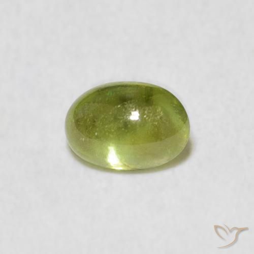 0.87ct Natural Yellowish Green Sphene, Oval, Transparent