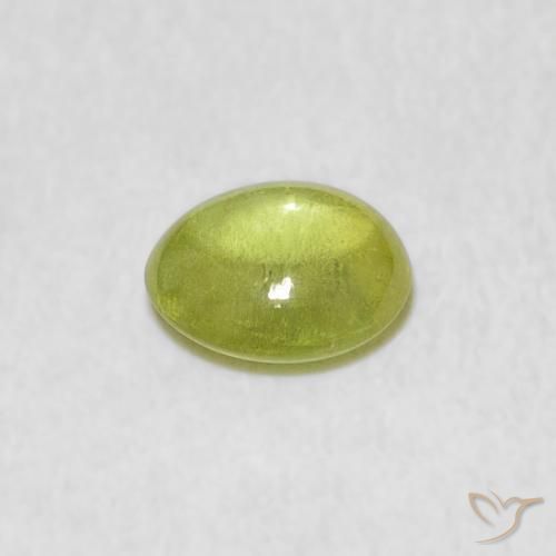 Sphene Gemstone in 6.5 x 5.8 mm Size for Sale, Sphene Stone in Lime Green Color
