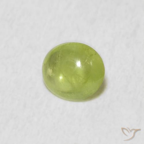 0.68 ct Green Sphene Stone, Natural Sphene in Oval Cabochon Shape for Sale