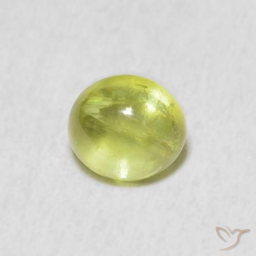 1.08 ct Green Sphene Stone, Natural Sphene in Oval Cabochon Shape for Sale