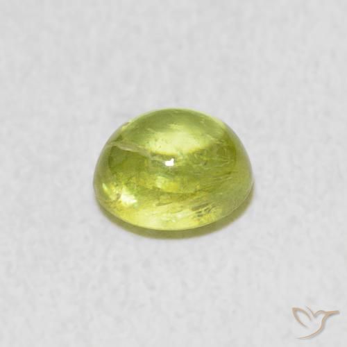 Sphene Gemstone in 5.9 x 5.4 mm Size for Sale, Sphene Stone in Lime Green Color