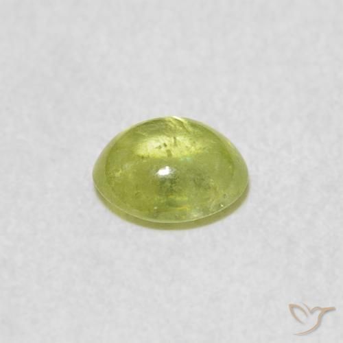 Sphene Gemstone in 6.1 x 5.4 mm Size for Sale, Sphene Stone in Lime Green Color
