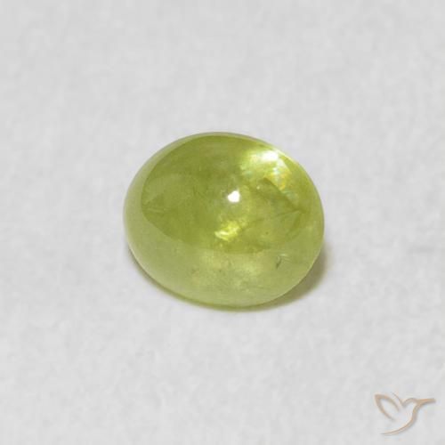 0.84 ct Green Sphene Stone, Natural Sphene in Oval Cabochon Shape for Sale