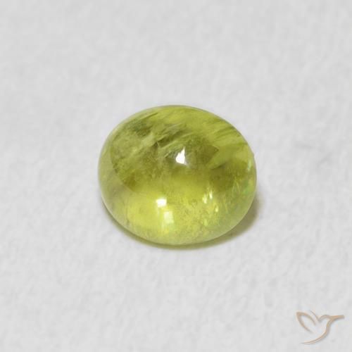 1.22 ct Green Sphene Stone, Natural Sphene in Oval Cabochon Shape for Sale