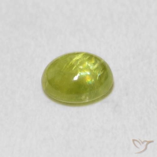 Sphene Gemstone in 6.6 x 5.7 mm Size for Sale, Sphene Stone in Lime Green Color