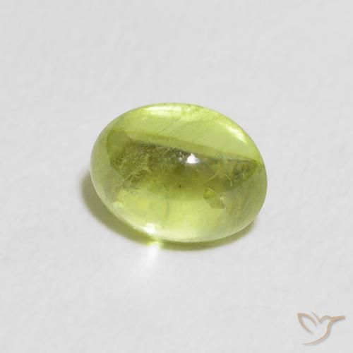 0.91 ct Green Sphene Stone, Natural Sphene in Oval Cabochon Shape for Sale