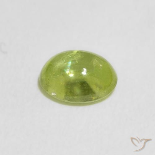 Sphene Gemstone in 6.2 x 5.1 mm Size for Sale, Sphene Stone in Bright Green Color